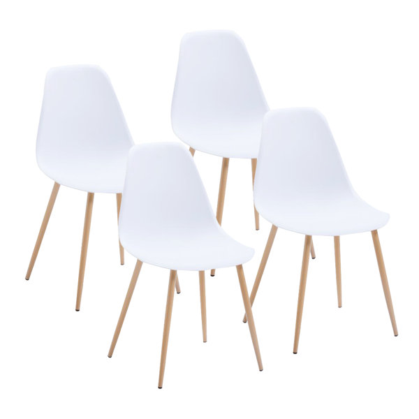 Hykkon Plastic Dining Chairs with Iron Legs & Reviews Wayfair.co.uk